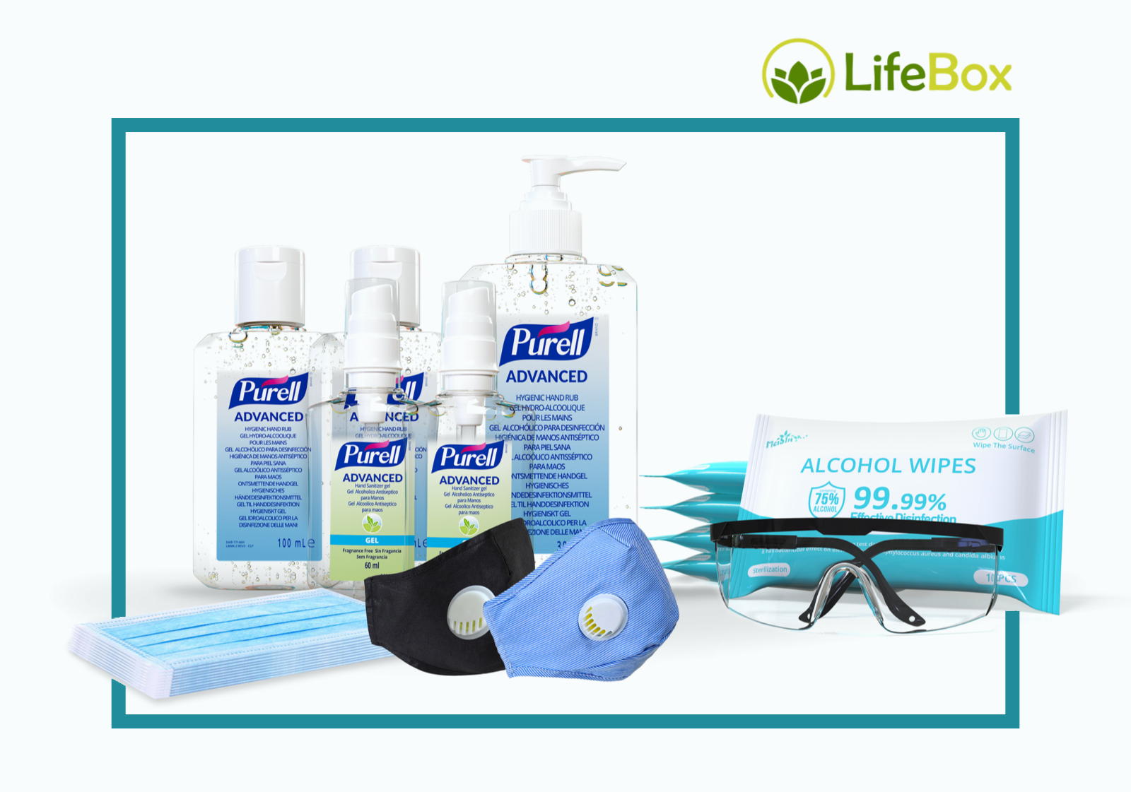lifebox safety essentials masks sanitizer